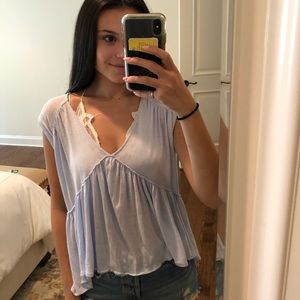 Free People V neck loose top